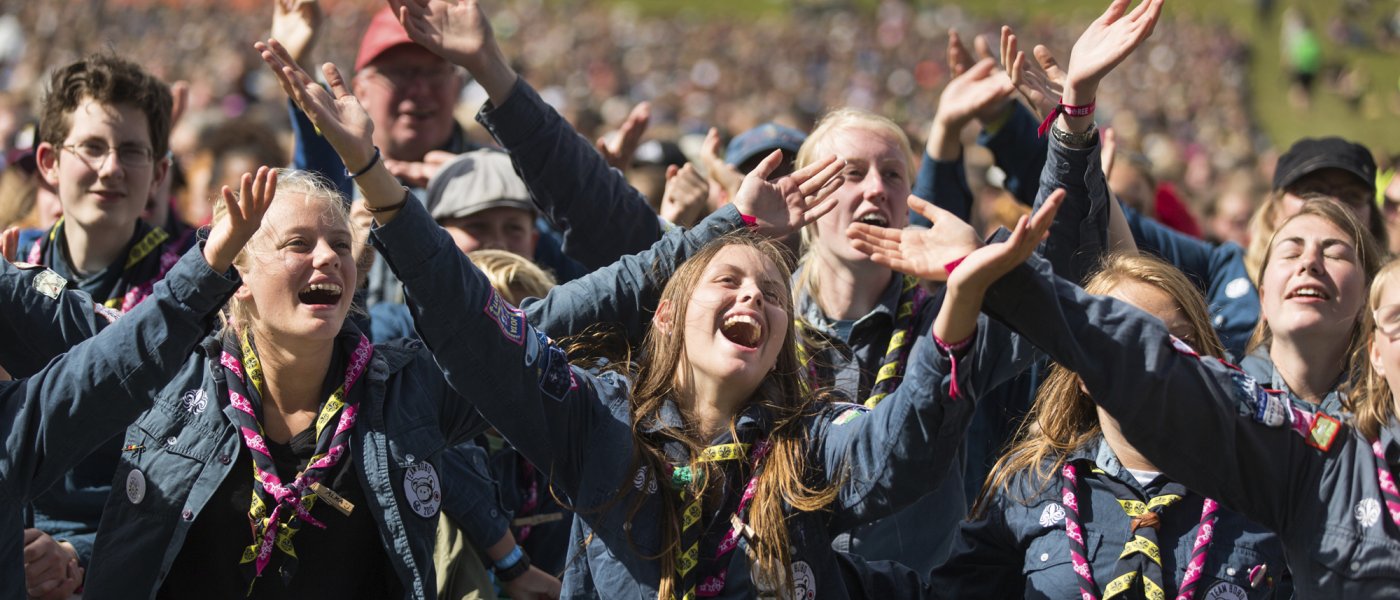 Scouter på jamboree. Foto.